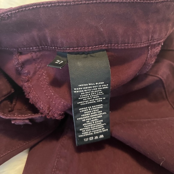 J Brand Womens Super Skinny Size:27 Deep Mulberry Jeans Stretch Faded Mid Rise - Picture 5 of 7